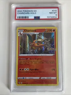 Pokemon Charizard - Pokemon Go 010/078 Holo PSA 8 - Plus Free Pack! - Image 1