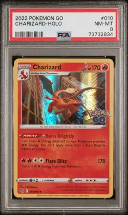 Pokemon Charizard - Pokemon Go 010/078 Holo PSA 8 - Plus Free Pack! - Image 2