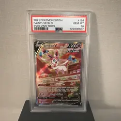 PSA 10 Sylveon V Alt Full Art 184/203 Evolving Skies Holo English 2021 - Image 1