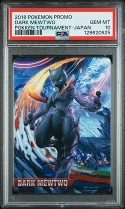 2016 POKEMON PROMO POKKEN TOURNAMENT JAPAN DARK MEWTWO PSA 10 - Image 1