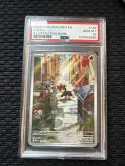 Graded 2025 Pokemon MEG EN Litleo #139 Illustration Rare Card PSA 10 Gem Mint - Image 1