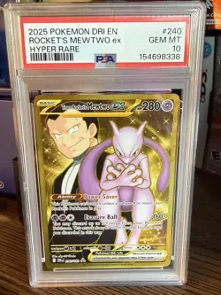 Team Rocket's Mewtwo EX PSA 10 Destined Rivals 240/182 Hyper Rare Pokemon Dri EN - Image 1