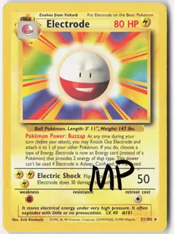 Electrode 21/102 Rare Base Set Unlimited Pokemon Moderately Played - Image 1