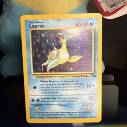Lightly Played Lapras 10/62 Fossil Holo Rare Holo English Ken Sugimori Pokemon - Image 1