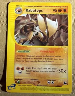 Pokemon 14/144 Non-Holo Skyridge Kabutops Stage 2 Near Mint Year 2003 - Image 1