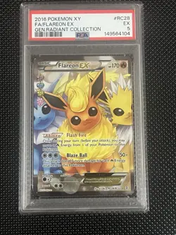 PSA 5 2016 Pokemon Flareon EX Full Art Holo RC28-32 Generations Radiant - Image 1