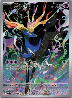 Xerneas 091/086 Holo Illustration Rare Chaos Rising Pokemon Near Mint - Image 1