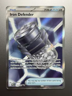 Pokemon - Iron Defender 110/084 Ultra Rare, ME: Pitch Black, Holo, Very LP - Image 1