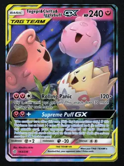 Togepi & Cleffa & Igglybuff GX Tag Team Cosmic Eclipse 143/236 NM Pokemon TCG - Image 1