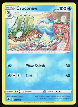 Croconaw 056/264 Fusion Strike Near Mint Tomokazu Komiya Pokemon TCG - Image 1