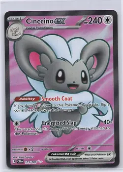 Cinccino ex 105/086 Ultra Rare Chaos Rising Pokemon Holo Near Mint - Image 1
