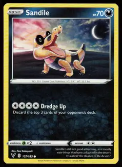 Sandile 107/185 Common Vivid Voltage Pokemon Lightly Played - Image 1