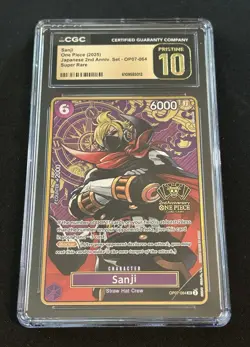 One Piece Sanji OP07-064 2nd Anniv. Set Super Rare CGC 10 Pristine — Low Pop! - Image 1