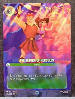 DISNEY LORCANA TCG - ARCHAZIA'S ISLAND THE RETURN OF HERCULES ENCHANTED 215/204 - Image 1