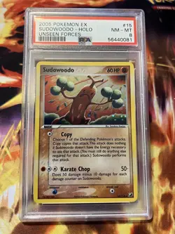 Sudowoodo Holo 15/115 Pokemon EX Unseen Forces 2005 PSA 8 - Image 1