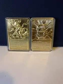 Burger King Pokemon TCG Gold Plated Metal Cards Pikachu & Mewtwo - Image 2