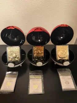 1999 Burger King Pokemon 23K Gold Plated Card Lot of 3 + 6 Pokeballs & 6 COAs - Image 4