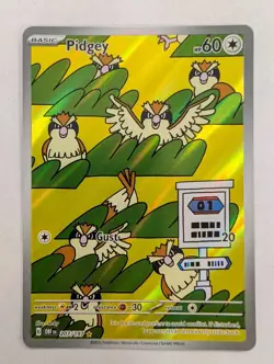 Pokemon TCG Pidgey Obsidian Flames IR Illustration Rare Card 207/197 Mint - Image 1