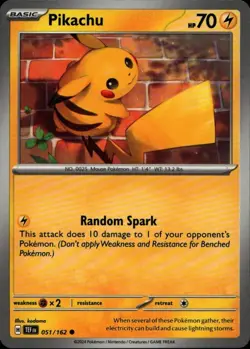 PIKACHU 051/162 Pokemon Card Temporal Forces Near Mint - Image 1