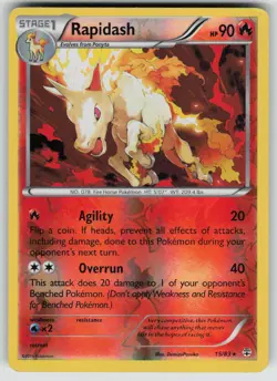 Rapidash 15/83 Rare Generations Pokemon Reverse Holo Moderately Played - Image 1