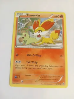 Fennekin 10/124 Fates Collide - Common Pokemon Card NM - Cameo Chikorita - Image 1