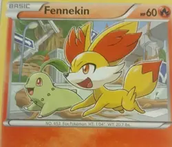 Fennekin 10/124 Fates Collide - Common Pokemon Card NM - Cameo Chikorita - Image 2
