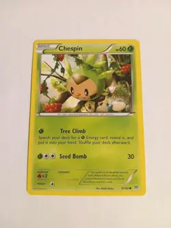 Chespin 9/162 XY - BREAKthrough Regular Common Pokemon Card NM - Snorlax Cameo - Image 1