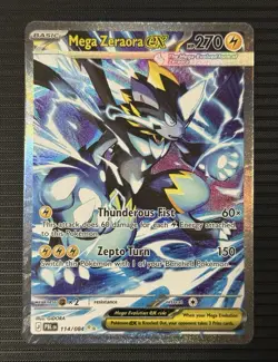 Pokemon TCG Pitch Black Mega Zeraora ex SIR 114/084 NM Pack Fresh - Image 1