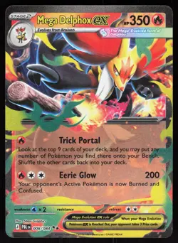 Mega Delphox ex 008/084 Pitch Black Holo Near Mint 5ban Graphics Pokemon TCG - Image 1