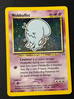 Wobbuffet 16/75 Rare Neo Discovery Pokemon Unlimited Holo MP - Image 1