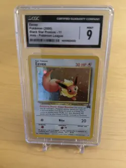 Pokemon Eevee Pokemon League Black Star Holo Promo #11 CGC 9 - Image 1