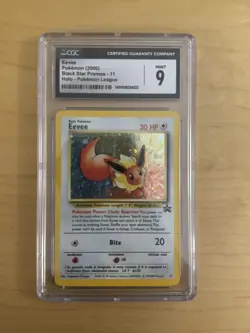 Pokemon Eevee Pokemon League Black Star Holo Promo #11 CGC 9 - Image 3