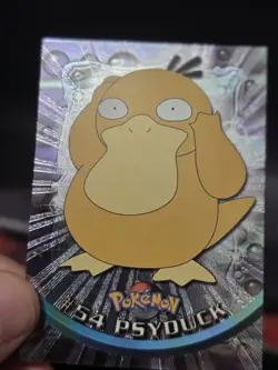 1999 Topps Pokemon Tv Animation #54 Psyduck Black Logo Foil - Image 3