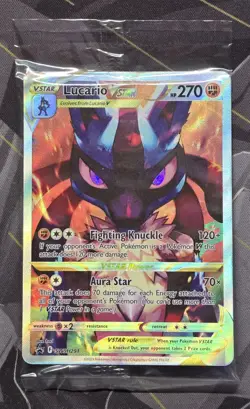 Lucario VSTAR SWSH291 Crown Zenith ETB Full Art Promo Pokemon New Factory Sealed - Image 1