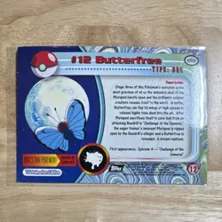 Topps Pokemon Butterfree #12 Topps Series 1 Holo Rare TV Animation 1999 Eng - Image 2