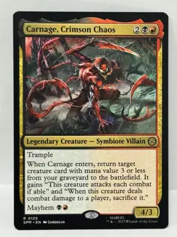 MTG Marvel's Spider-Man - Carnage, Crimson Chaos Rare Non Foil # 0125 In Hand - Image 1