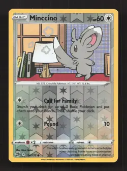 Minccino 124/172 Common Brilliant Stars Pokemon Reverse Holo Lightly Played - Image 1