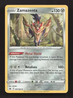Zamazenta 097/159 Holo Rare Crown Zenith Pokemon Holo Moderately Played - Image 1