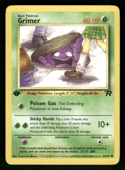 Grimer 57/82 Common Team Rocket Pokemon 1st Edition Near Mint - Image 1
