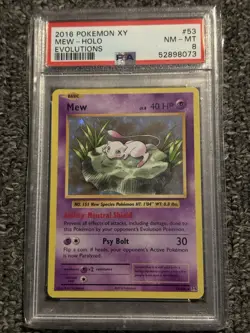 Pokemon TCG XY Evolutions Mew 53/108 PSA 8 Holo Rare Near Mint - Image 3
