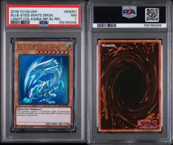 Konami Yu-Gi-Oh! Blue-Eyes White Dragon V1 Ultra Rare Holo 1st LCKC-EN001 PSA 7 - Image 3