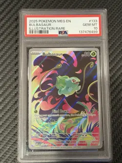 Bulbasaur 133/132 Me01: Mega Evolution Illustration Rare PSA 10 - Image 1