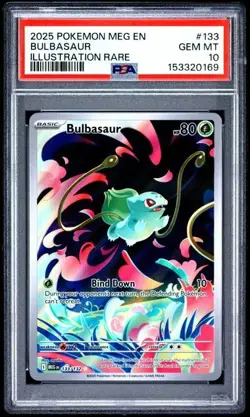 Bulbasaur 133/132 Illustration Rare Mega Evolutions 2025 PSA 10 🍃 - Image 1