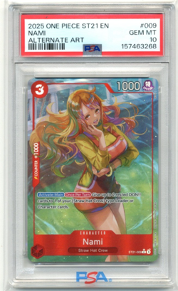 2025 One Piece Starter Deck ST21-EX Gear 5 009 Nami Alternate Art PSA 10 - Image 1