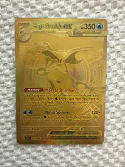 Pokemon TCG Chaos Rising Mega Greninja Ex Mega Hyper Rare 122/086 English Gold - Image 1