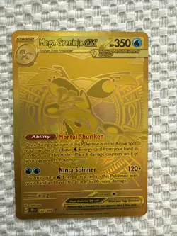 Pokemon TCG Chaos Rising Mega Greninja Ex Mega Hyper Rare 122/086 English Gold - Image 3
