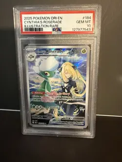2025 POKEMON DRI EN-DESTINED RIVALS ILLUSTRATION RARE CYNTHIA'S ROSERADE PSA 10 - Image 1
