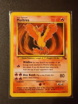 Pokemon TCG Moltres Fossil 27/62 Non-Holo Rare NM Card - Image 1