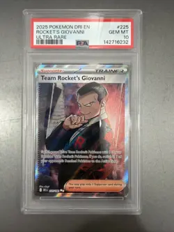 Pokemon Team Rockets Giovanni Full Art Holo Card Destined Rivals 225/182 PSA 10 - Image 1