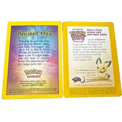 Vintage 2000 Pokemon Neo Discovery Promo Card Pichu and Ancient Mew Info Card - Image 1